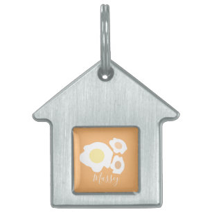 Placa Para Mascotas Nombre de patrón de tres huevos