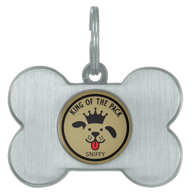Placa Para Mascotas Nombre de Perro Divertido (Frente)