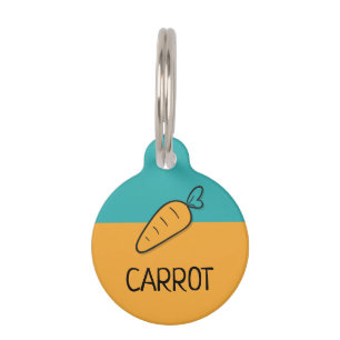 Placa Para Mascotas Nombre de perro gato zanahoria