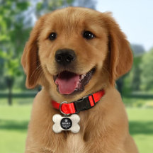 Nombre de perro personalizado moderno negro y blan