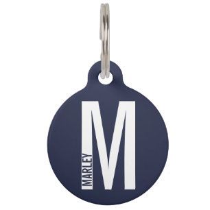 Placa Para Mascotas Nombre del animal y monograma con información de c