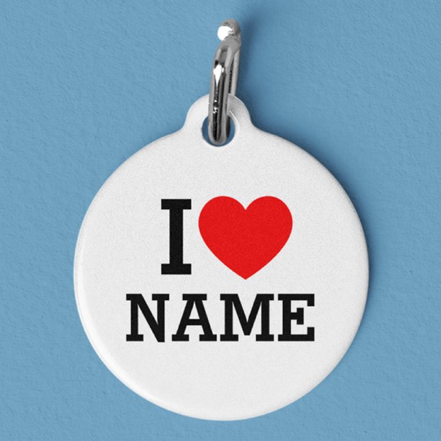 Placa Para Mascotas Nombre del corazón (Subido por el creador)