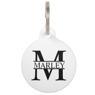 Placa Para Mascotas Nombre del mascota, monograma con código QR de con