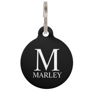 Placa Para Mascotas Nombre del mascota, Monograma con código QR del co