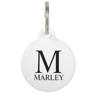 Placa Para Mascotas Nombre del mascota, Monograma con código QR del co