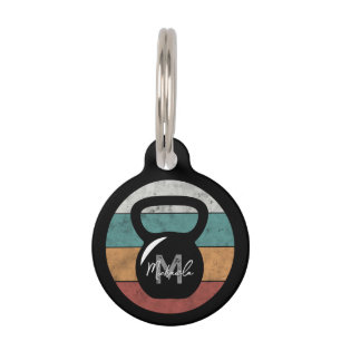 Placa Para Mascotas Nombre del monograma del personalizado del timbre 