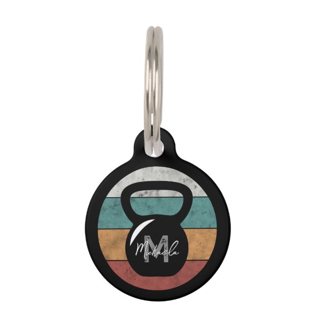 Placa Para Mascotas Nombre del monograma del personalizado del timbre  (Anverso)