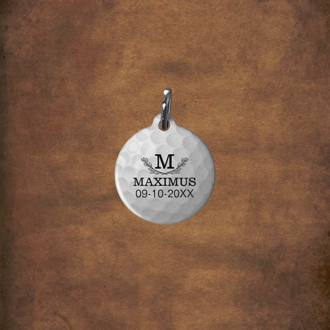 Placa Para Mascotas Nombre del patrón de bola de golf personalizado Mo (Subido por el creador)