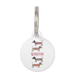 Placa Para Mascotas Nombre del perro salchicha Dachshund