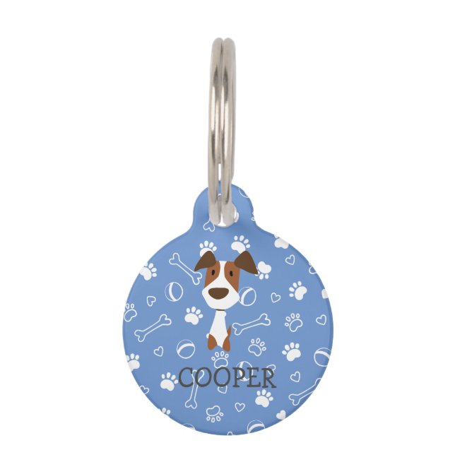 Placa Para Mascotas Nombre del Personalizable de perro de Cute Jack Ru (Anverso)