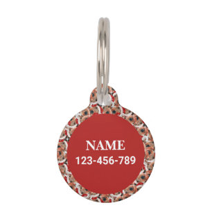 Placa Para Mascotas Nombre divertido de Airedale Terrier con patrón de
