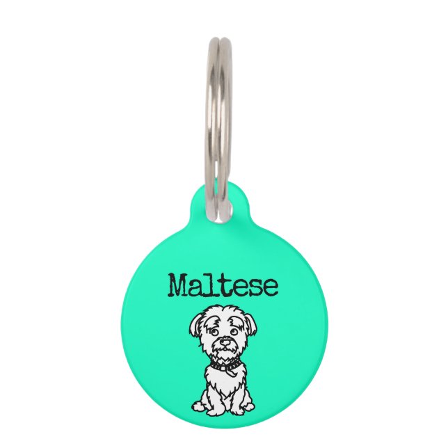 Placa Para Mascotas Nombre maltés (Anverso)