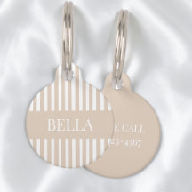 Nombre Personalizado Chic Femenino Rayas Beige Mod