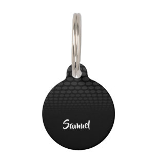 Placa Para Mascotas Nombre personalizado círculos negros que se desvan