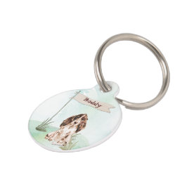 Placa Para Mascotas Nombre personalizado Cocker Brown Mascota Perro