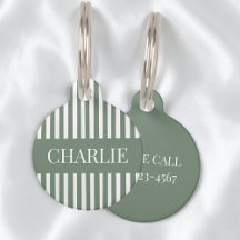 Nombre Personalizado con Rayas Modernas Verdes y B