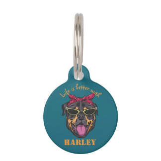 Placa Para Mascotas Nombre personalizado de Guay Rottweiler Dog Lover