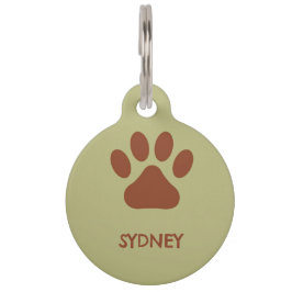 Placa Para Mascotas Nombre personalizado de la pepita de perro marrón