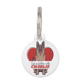 Placa Para Mascotas Nombre personalizado de Pastor Alemán Personalizad