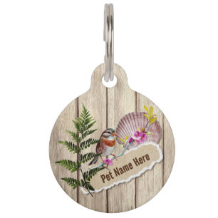 Placa Para Mascotas Nombre personalizado de pintura de aceite de mader