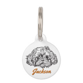 Placa Para Mascotas Nombre personalizado de Shih Tzu Perg Lover