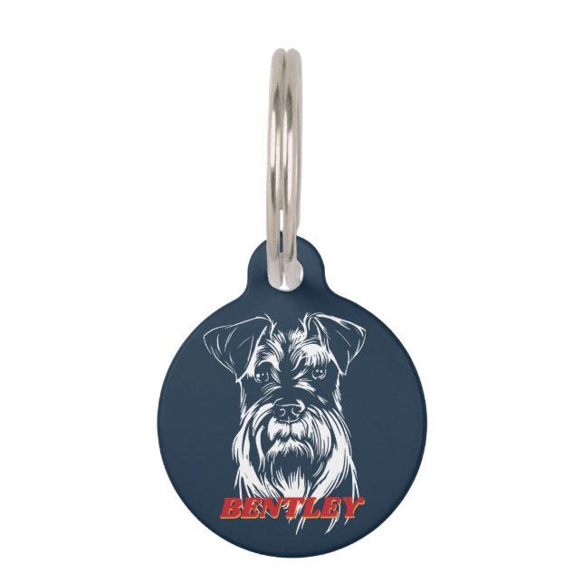 Placa Para Mascotas Nombre personalizado del amante del perro de Schna (Anverso)