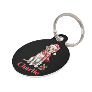 Placa Para Mascotas Nombre Personalizado Labrador Retriever Navidad