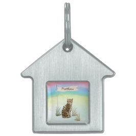 Placa Para Mascotas Nombre personalizado Mascota de gato bengalí