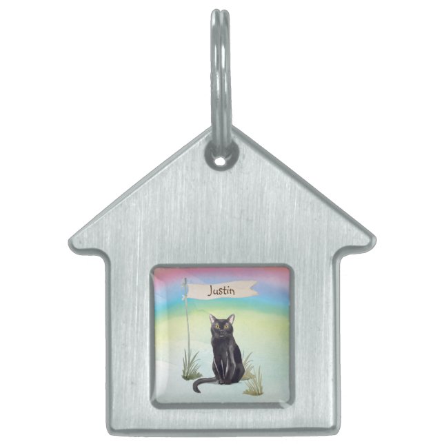 Placa Para Mascotas Nombre personalizado Mascota de gatos de Bombay (Frente)