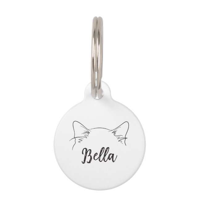 Placa Para Mascotas Nombre personalizado minimalista Ragdoll Cat (Anverso)