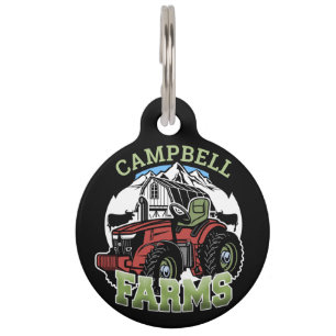 Placa Para Mascotas NOMBRE Personalizado País Granja Granja Granja Tr