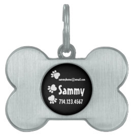 Placa Para Mascotas Nombre personalizado Paw Imprime la etiqueta de pe