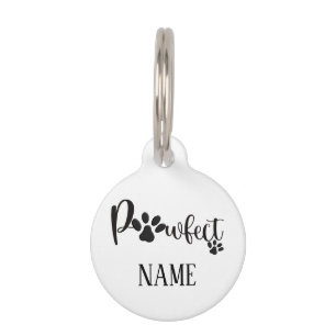 Placa Para Mascotas Nombre personalizado Pawprint Perro estilo