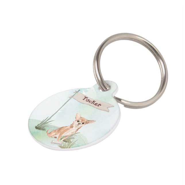 Placa Para Mascotas Nombre personalizado Perro Mascota Chihuahua (Lateral)