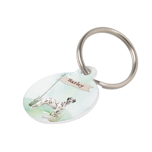 Placa Para Mascotas Nombre personalizado perro Mascota dálmata (Lateral)