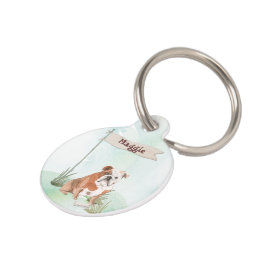 Placa Para Mascotas Nombre personalizado Perro Mascota de Bulldog ingl