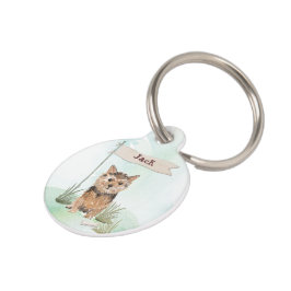 Placa Para Mascotas Nombre personalizado Perro Mascota Norfolk Terrier