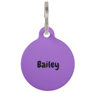 Placa Para Mascotas Nombre personalizado personalizado Foto púrpura