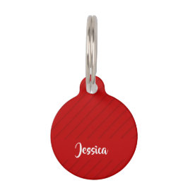 Placa Para Mascotas Nombre personalizado plástico diagonal rojo textur