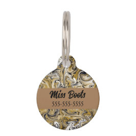 Placa Para Mascotas Nombre personalizado Swirl Marble Wild Swirl