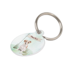 Placa Para Mascotas Nombre personalizado Wire Haired Jack Russell Masc