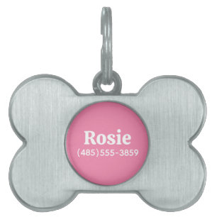 Placa Para Mascotas Nombre personalizado y número de teléfono de color