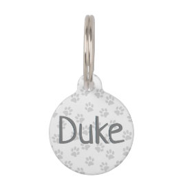 Placa Para Mascotas Nombre personalizado y número de teléfono Paw Impr