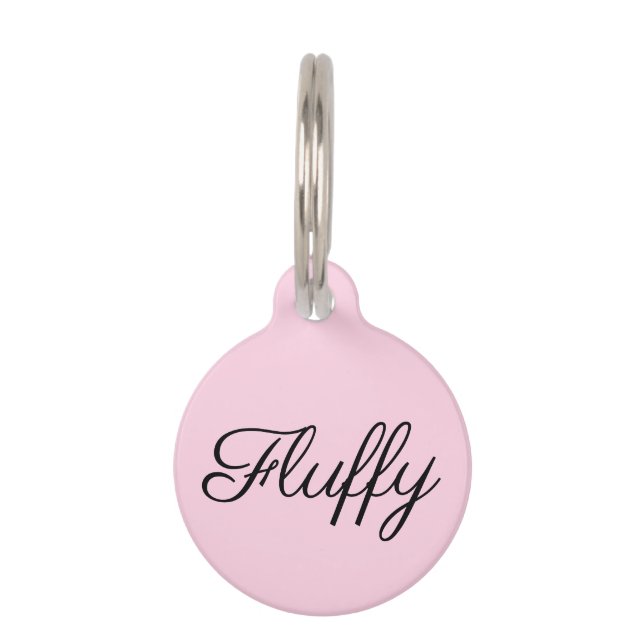 Placa Para Mascotas Nombre Rosa (Anverso)