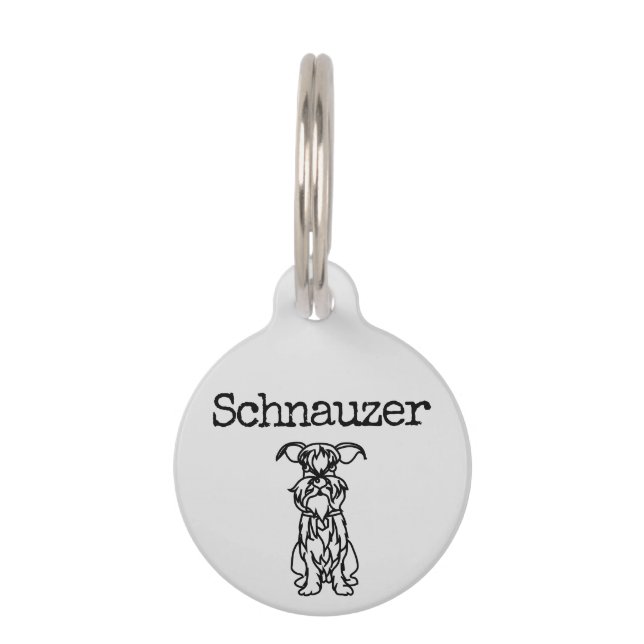 Placa Para Mascotas Nombre Schnauzer (Anverso)