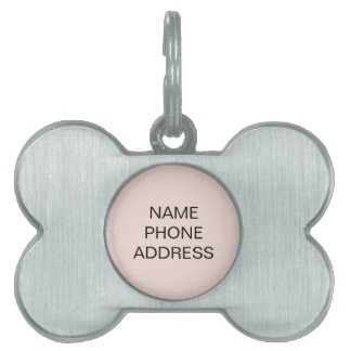 Placa Para Mascotas Nombre simple rosa dirección de perro hueso de per