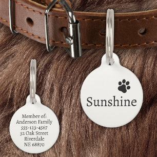 Placa Para Mascotas Nombre y dirección personalizados para mascotas (n