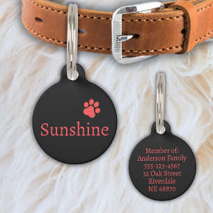 Placa Para Mascotas Nombre y dirección personalizados para mascotas (r