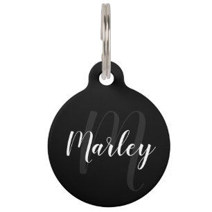 Placa Para Mascotas Nombre y monograma del Mascota con información de
