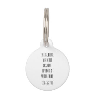 Placa Para Mascotas Nombre y Número Personalizado